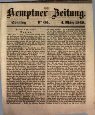 Kemptner Zeitung Sonntag 5. März 1848