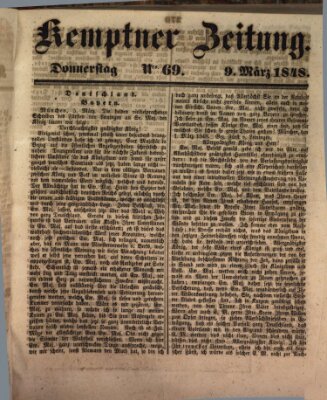 Kemptner Zeitung Donnerstag 9. März 1848