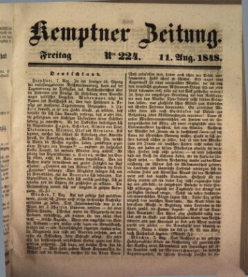 Kemptner Zeitung Freitag 11. August 1848