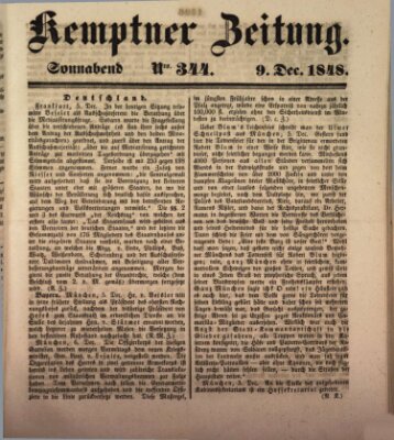 Kemptner Zeitung Samstag 9. Dezember 1848