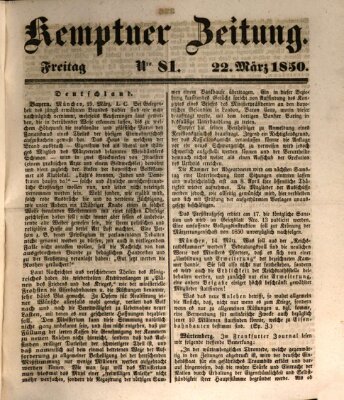 Kemptner Zeitung Freitag 22. März 1850