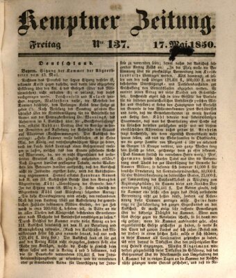 Kemptner Zeitung Freitag 17. Mai 1850