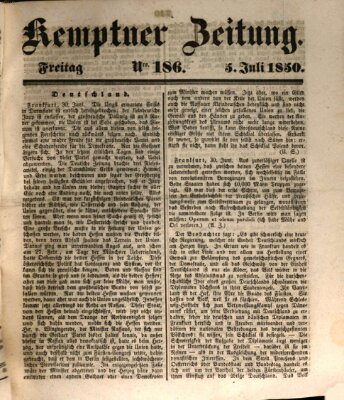 Kemptner Zeitung Freitag 5. Juli 1850