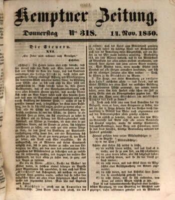 Kemptner Zeitung Donnerstag 14. November 1850