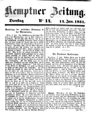 Kemptner Zeitung Dienstag 14. Januar 1851