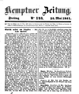 Kemptner Zeitung Freitag 23. Mai 1851