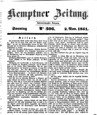 Kemptner Zeitung Sonntag 2. November 1851