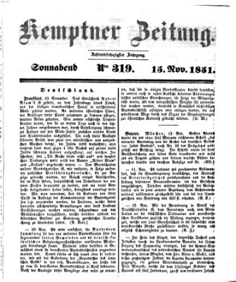 Kemptner Zeitung Samstag 15. November 1851