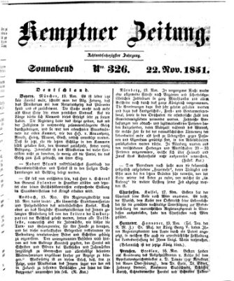 Kemptner Zeitung Samstag 22. November 1851