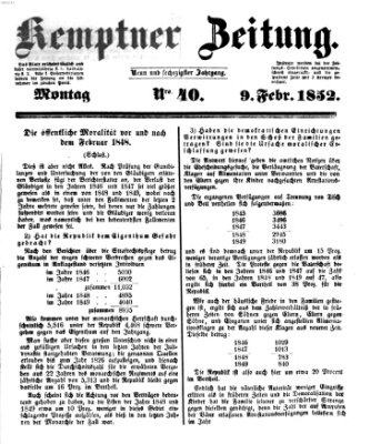 Kemptner Zeitung Montag 9. Februar 1852