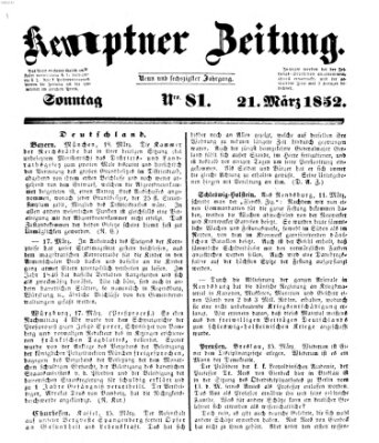 Kemptner Zeitung Sonntag 21. März 1852