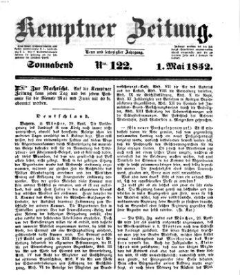 Kemptner Zeitung Samstag 1. Mai 1852