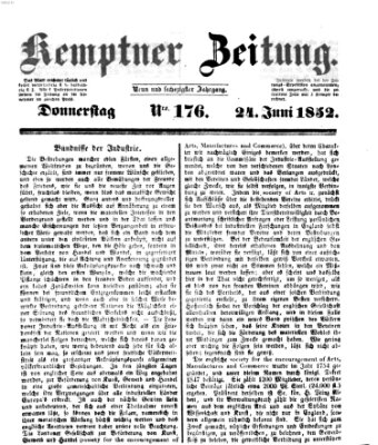 Kemptner Zeitung Donnerstag 24. Juni 1852