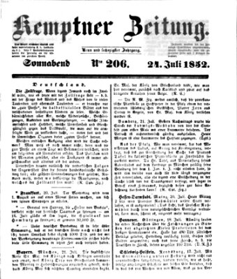 Kemptner Zeitung Samstag 24. Juli 1852