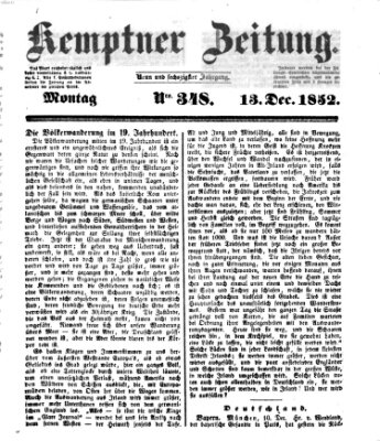 Kemptner Zeitung Montag 13. Dezember 1852