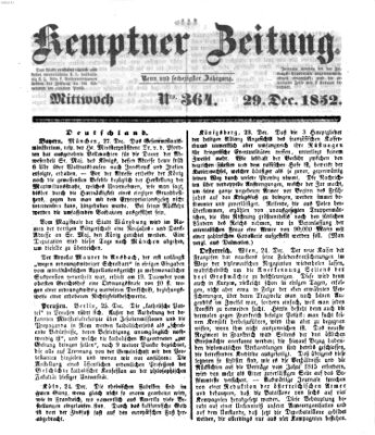 Kemptner Zeitung Mittwoch 29. Dezember 1852