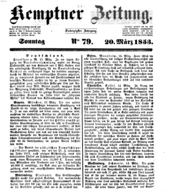 Kemptner Zeitung Sonntag 20. März 1853
