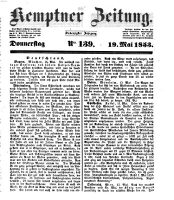 Kemptner Zeitung Donnerstag 19. Mai 1853