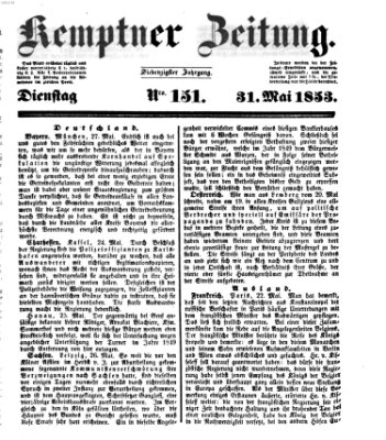 Kemptner Zeitung Dienstag 31. Mai 1853