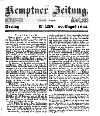Kemptner Zeitung Freitag 12. August 1853