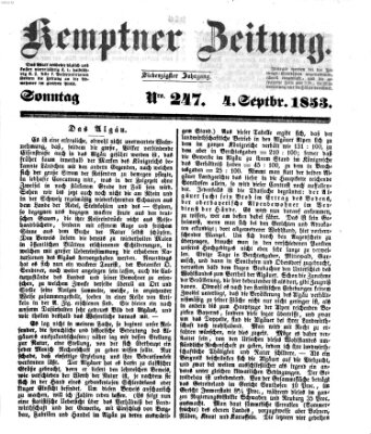 Kemptner Zeitung Sonntag 4. September 1853