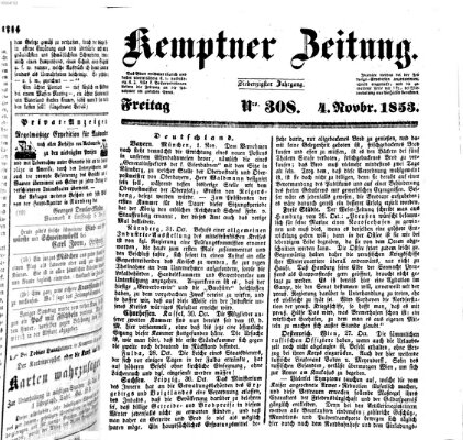 Kemptner Zeitung Freitag 4. November 1853