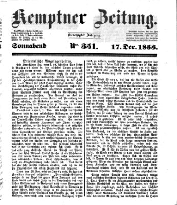 Kemptner Zeitung Samstag 17. Dezember 1853