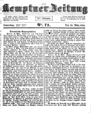 Kemptner Zeitung Donnerstag 23. März 1854