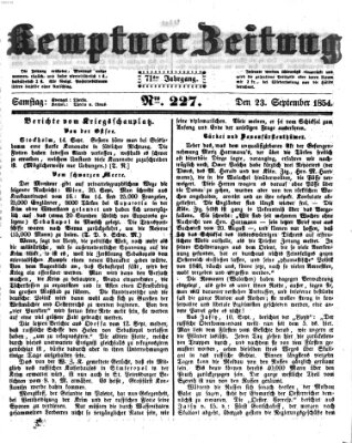 Kemptner Zeitung Samstag 23. September 1854