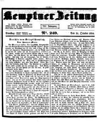 Kemptner Zeitung Dienstag 31. Oktober 1854