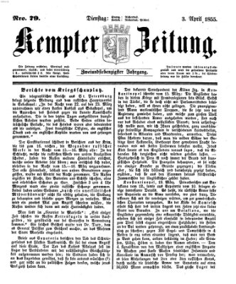 Kemptner Zeitung Dienstag 3. April 1855