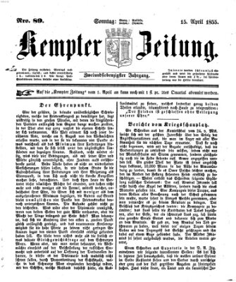Kemptner Zeitung Sonntag 15. April 1855