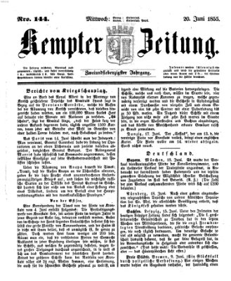 Kemptner Zeitung Mittwoch 20. Juni 1855