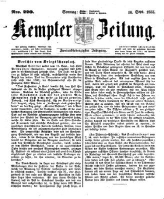 Kemptner Zeitung Sonntag 16. September 1855