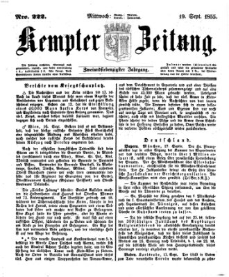 Kemptner Zeitung Mittwoch 19. September 1855