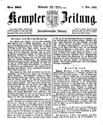 Kemptner Zeitung Mittwoch 7. November 1855