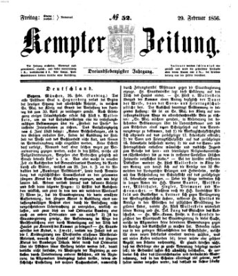 Kemptner Zeitung Freitag 29. Februar 1856