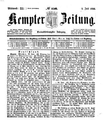 Kemptner Zeitung Mittwoch 2. Juli 1856