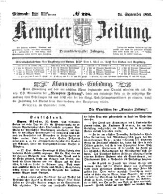 Kemptner Zeitung Mittwoch 24. September 1856