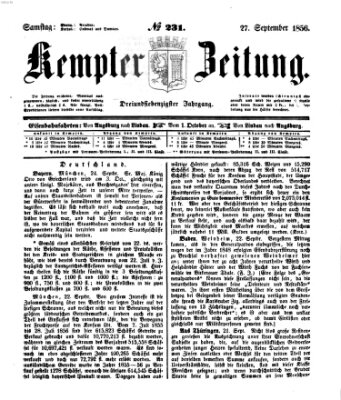 Kemptner Zeitung Samstag 27. September 1856