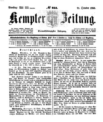 Kemptner Zeitung Dienstag 21. Oktober 1856