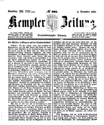 Kemptner Zeitung Samstag 6. Dezember 1856