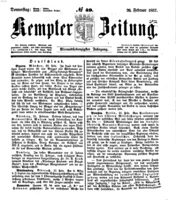 Kemptner Zeitung Donnerstag 26. Februar 1857