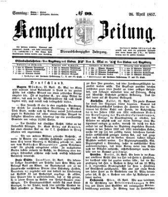Kemptner Zeitung Sonntag 26. April 1857