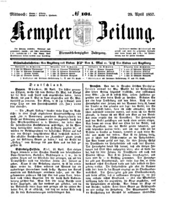 Kemptner Zeitung Mittwoch 29. April 1857