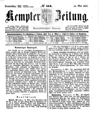 Kemptner Zeitung Donnerstag 14. Mai 1857