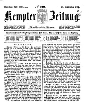 Kemptner Zeitung Samstag 26. September 1857