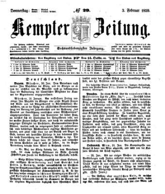 Kemptner Zeitung Donnerstag 3. Februar 1859