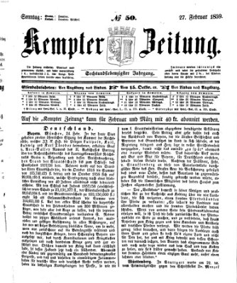 Kemptner Zeitung Sonntag 27. Februar 1859