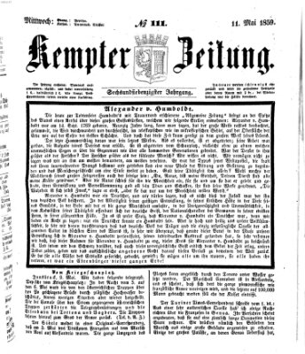 Kemptner Zeitung Mittwoch 11. Mai 1859